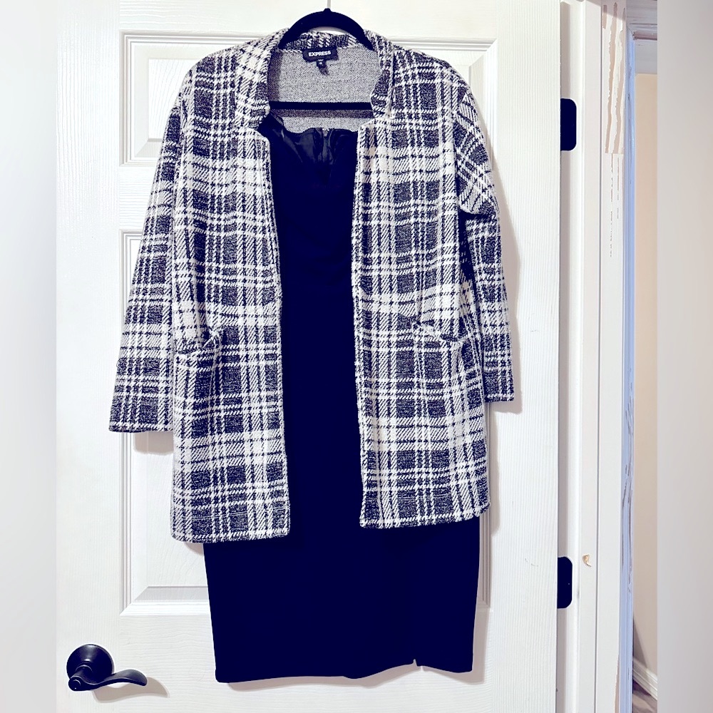 Express Plaid Cardigan Jacket ( dress not included )